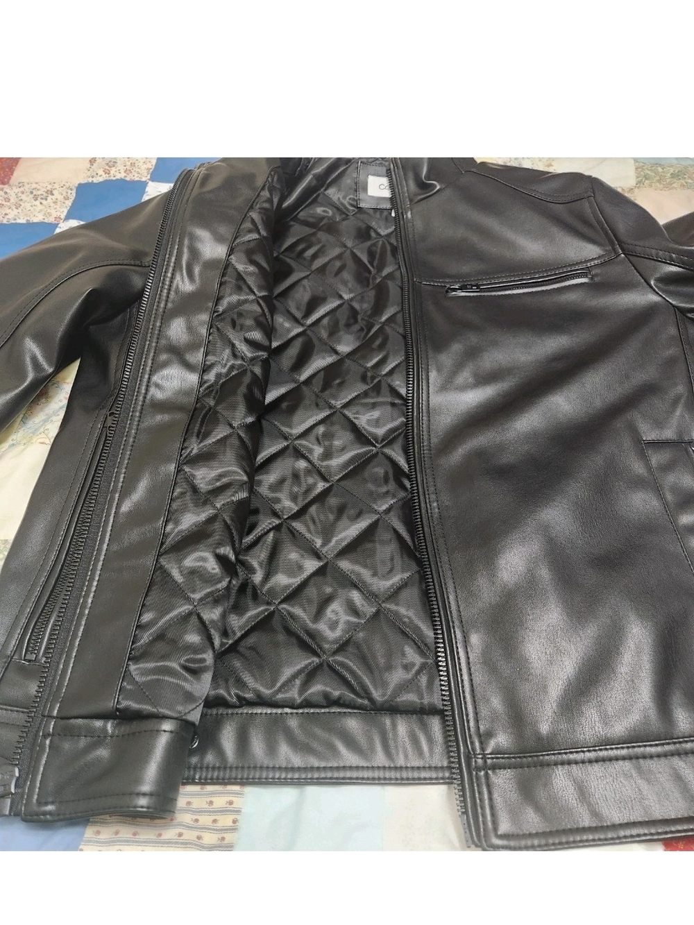 Calvin Klein Everday Essential Faux Leather Jacket M Moto Classic Capsule - Picture 11 of 14